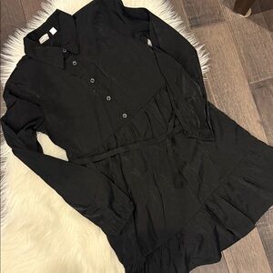 Gap Kids Black Metallic Shimmer Pleated Dress - Size Large (10)